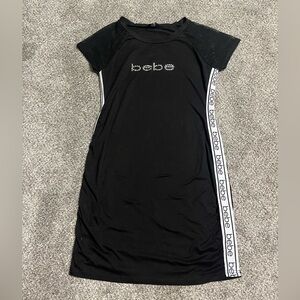 Vintage Y2K bebe sporty short sleeve body con dress black and white size large